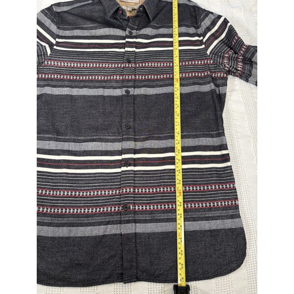 BR Heritage Blanket Stripe Men’s Large Tall Button Down Gray Slim Fit Southwest - Picture 10 of 14